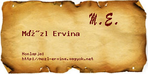 Mözl Ervina névjegykártya